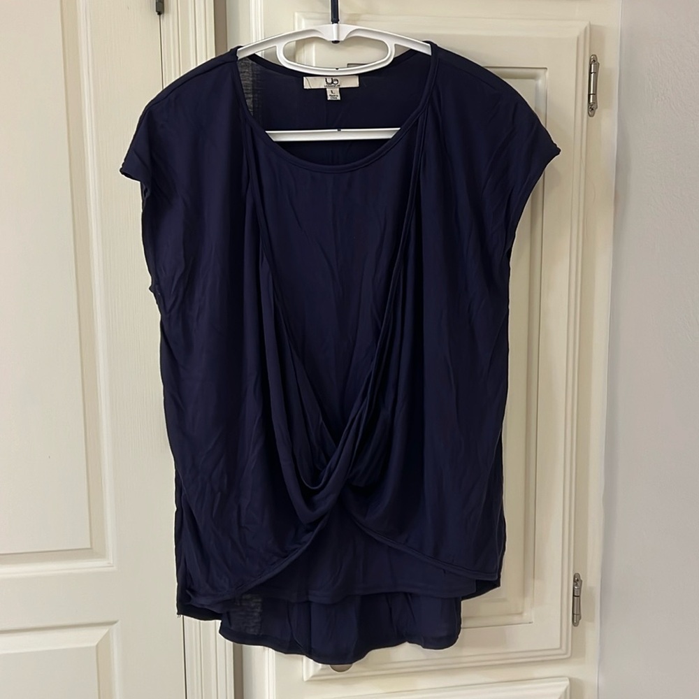 New Ya Los Angeles Navy Twist Front Top